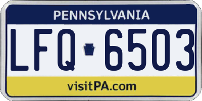 PA license plate LFQ6503