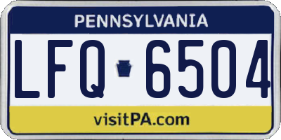 PA license plate LFQ6504