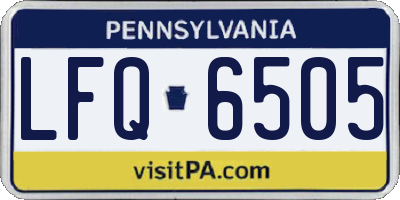 PA license plate LFQ6505
