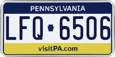 PA license plate LFQ6506