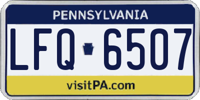 PA license plate LFQ6507