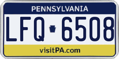 PA license plate LFQ6508