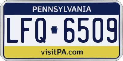 PA license plate LFQ6509