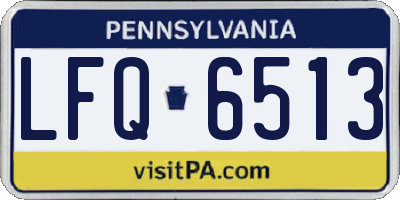 PA license plate LFQ6513
