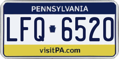 PA license plate LFQ6520