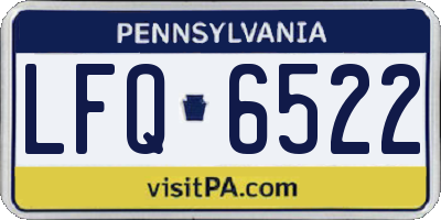 PA license plate LFQ6522