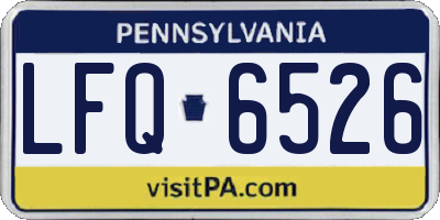 PA license plate LFQ6526