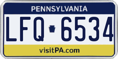PA license plate LFQ6534