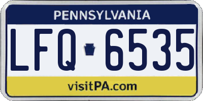 PA license plate LFQ6535