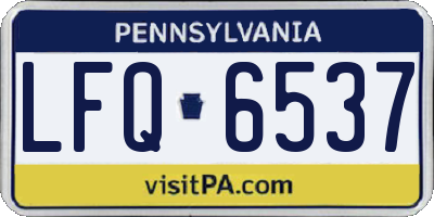 PA license plate LFQ6537