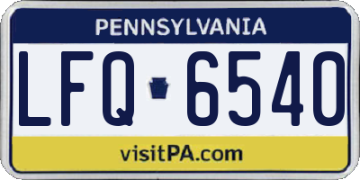 PA license plate LFQ6540