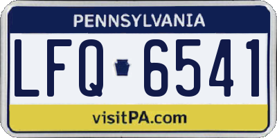 PA license plate LFQ6541
