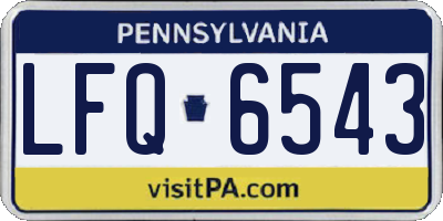 PA license plate LFQ6543