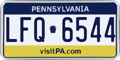 PA license plate LFQ6544