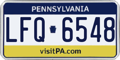 PA license plate LFQ6548