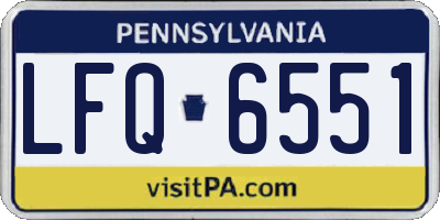 PA license plate LFQ6551