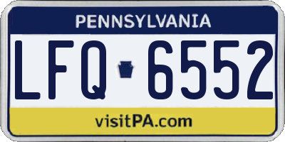 PA license plate LFQ6552