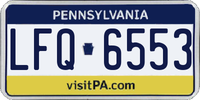 PA license plate LFQ6553