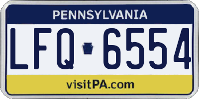 PA license plate LFQ6554