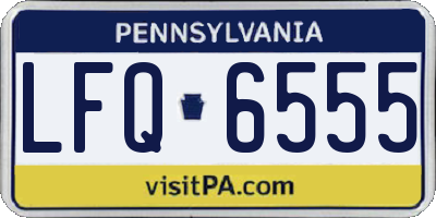 PA license plate LFQ6555