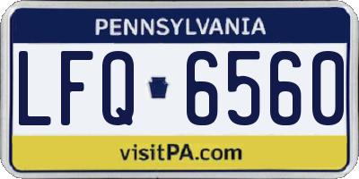 PA license plate LFQ6560