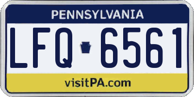 PA license plate LFQ6561