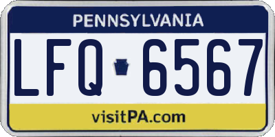 PA license plate LFQ6567