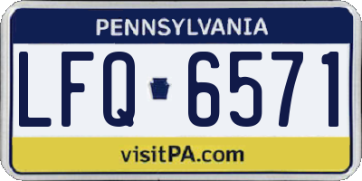 PA license plate LFQ6571