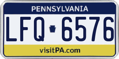PA license plate LFQ6576