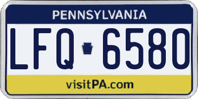 PA license plate LFQ6580
