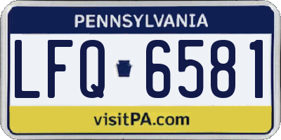 PA license plate LFQ6581