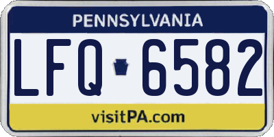 PA license plate LFQ6582