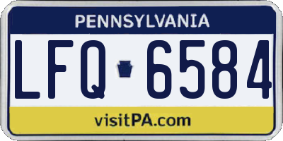 PA license plate LFQ6584