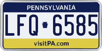 PA license plate LFQ6585