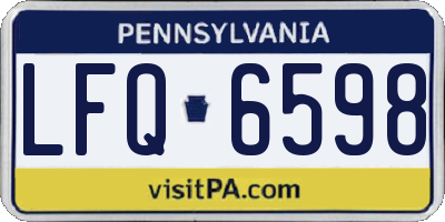 PA license plate LFQ6598