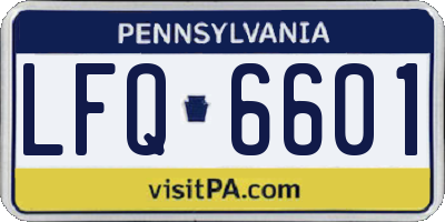 PA license plate LFQ6601