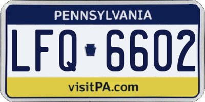 PA license plate LFQ6602