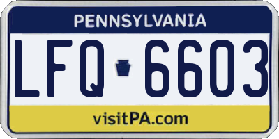 PA license plate LFQ6603