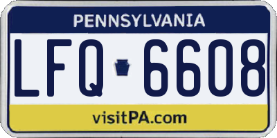 PA license plate LFQ6608