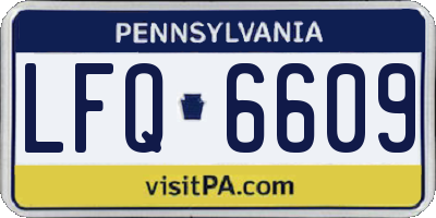 PA license plate LFQ6609