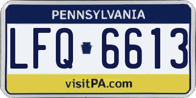 PA license plate LFQ6613