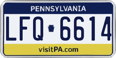 PA license plate LFQ6614