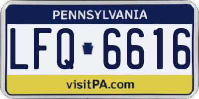 PA license plate LFQ6616