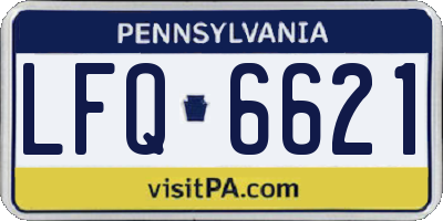 PA license plate LFQ6621