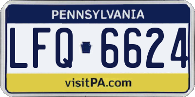 PA license plate LFQ6624
