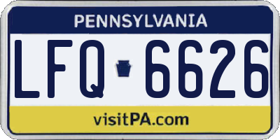 PA license plate LFQ6626