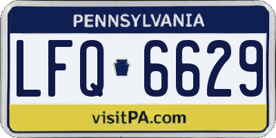 PA license plate LFQ6629
