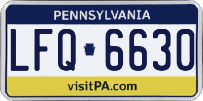 PA license plate LFQ6630
