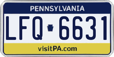 PA license plate LFQ6631
