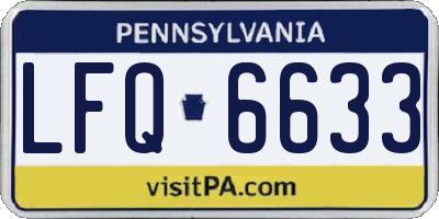 PA license plate LFQ6633